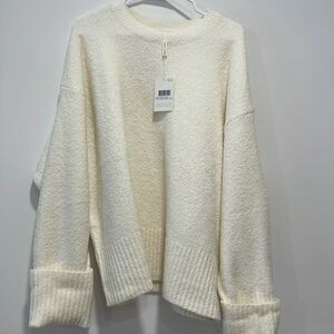 Pretty Lavish Camille Oversized Borg Jumper in Cream, size small